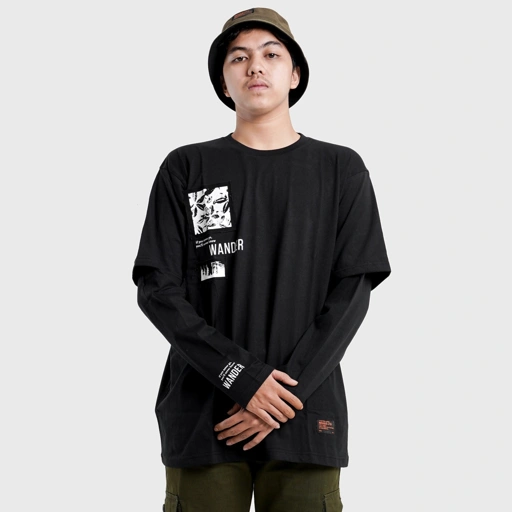 Image of Mailo Tshirt Doublesleeve Black Rogue