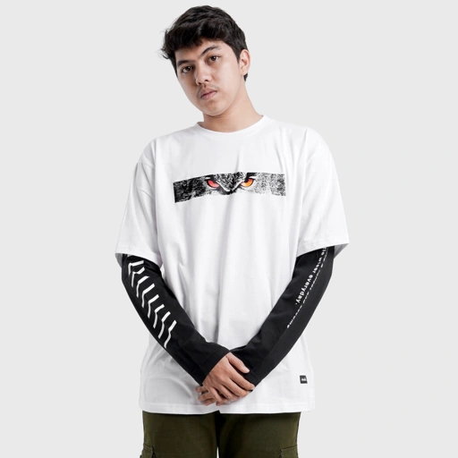 Image of Mailo Tshirt DoubleSleeve White Oversize Little Wiser