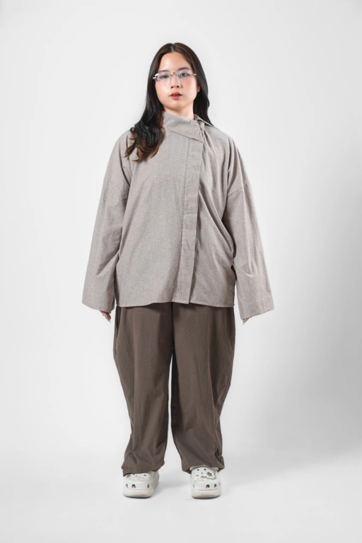 Image of RWYA x DINIYAAN Off Beat Asymmetrical Shirt 