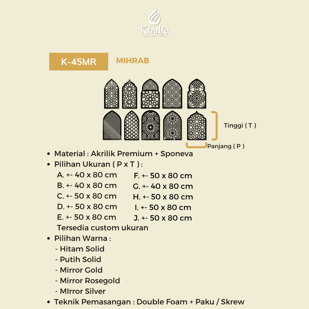 K-45MR Dekorasi Islami " Mihrab Kecil "