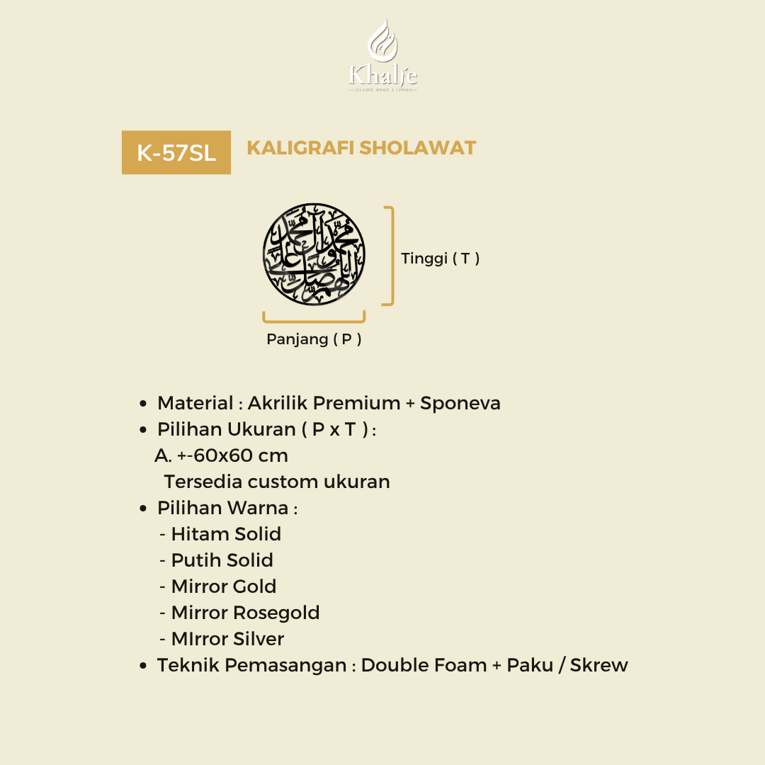 K-57SL Kaligrafi " Sholawat "