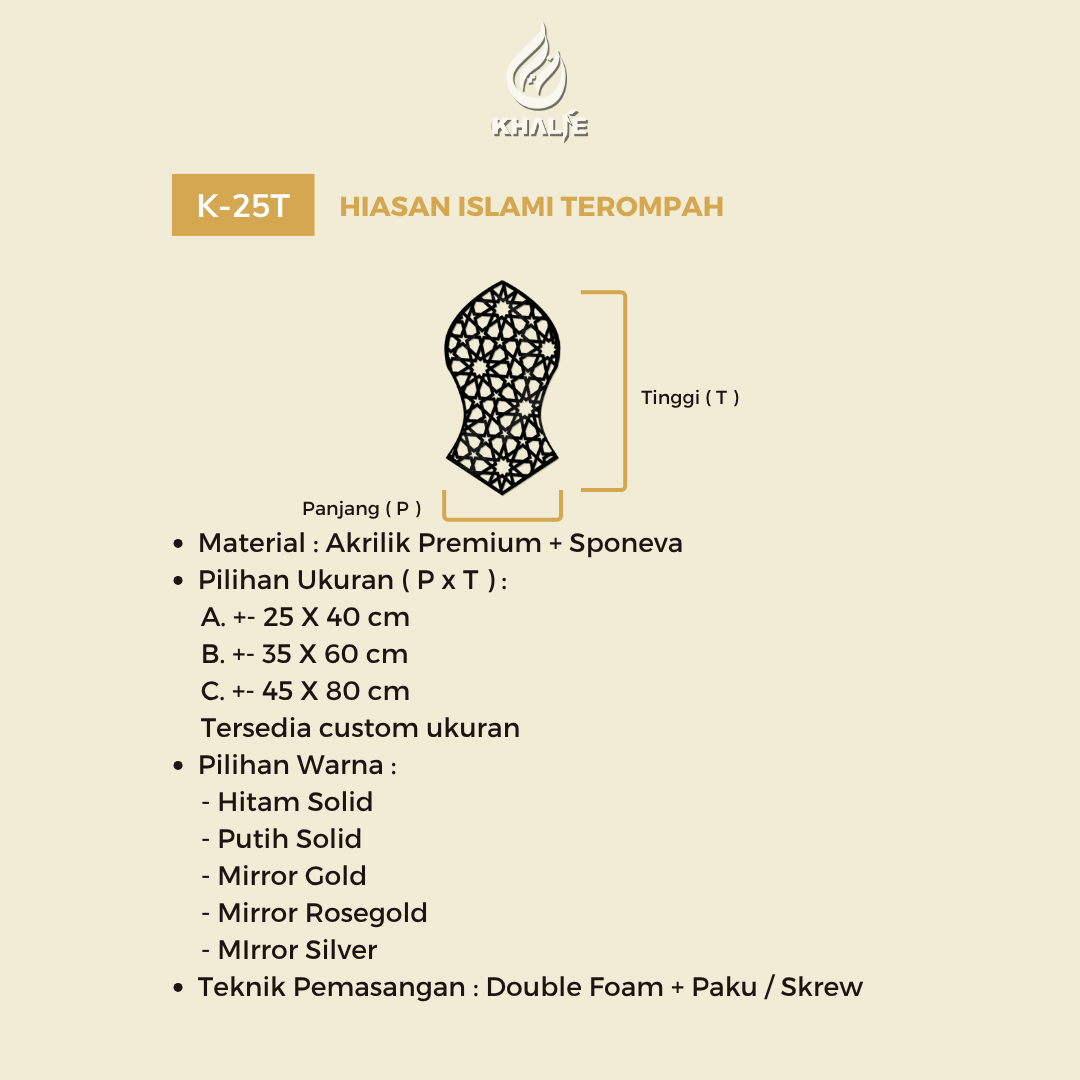 K-25T Hiasan Islami " Terompah "