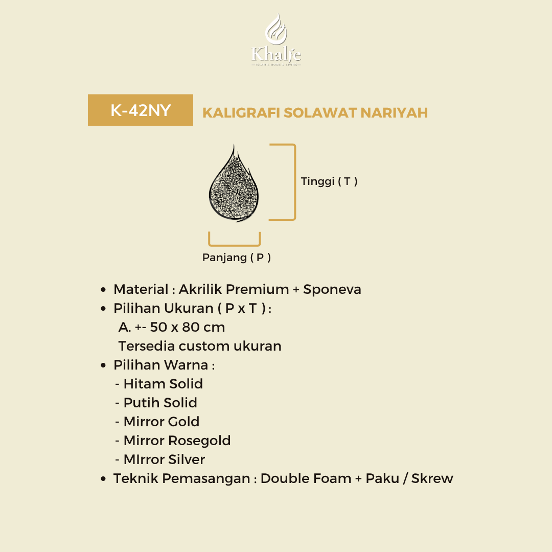 K-42NY Kaligrafi " Solawat Nariyah "