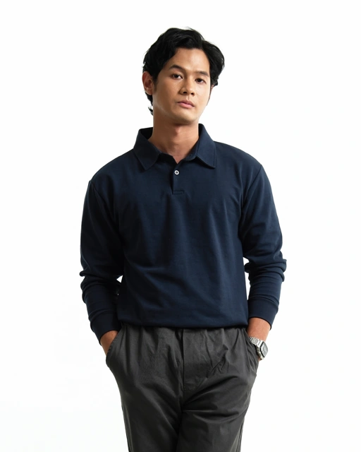 Image of Wilmerstudios Kaos Polo Double Knit Lengan Panjang Alder All Variant