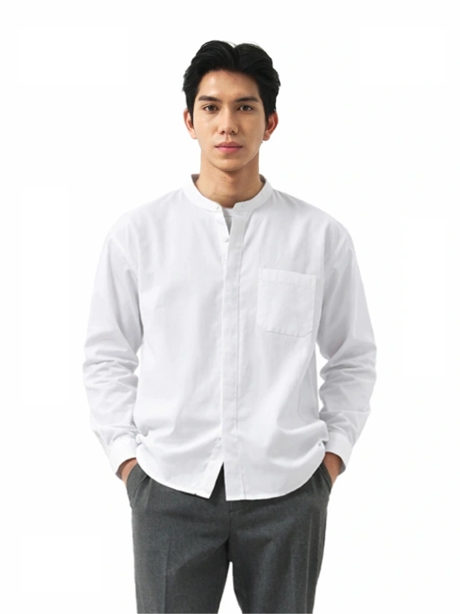 Image of Wilmerstudios Kemeja Twill Shanghai Lengan Panjang Hidden Button Cannes All Variant