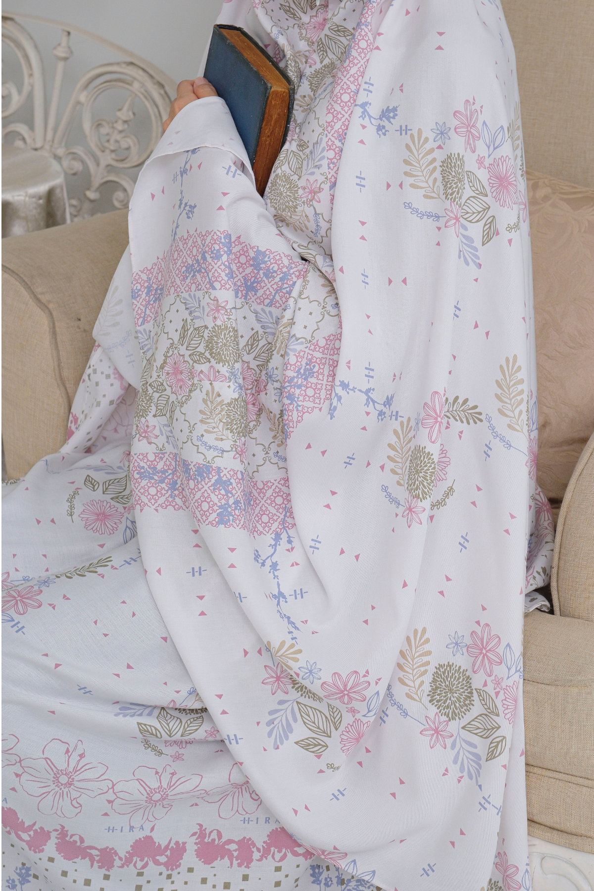 HIRA | Mukena Flora Prayer Set Printing Bahan katun rayon Motif Exclusive Hampers