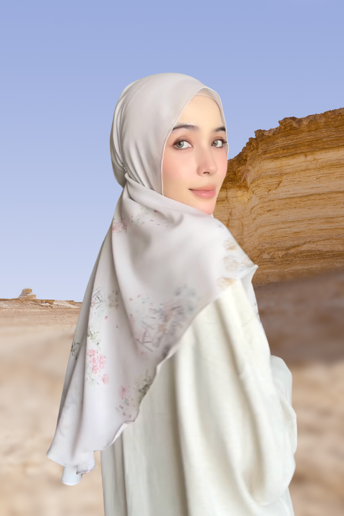 HIRA Instan Baiti - Bergo Camellia Hijab Hamidah | Jilbab Premium Printing Diamond
