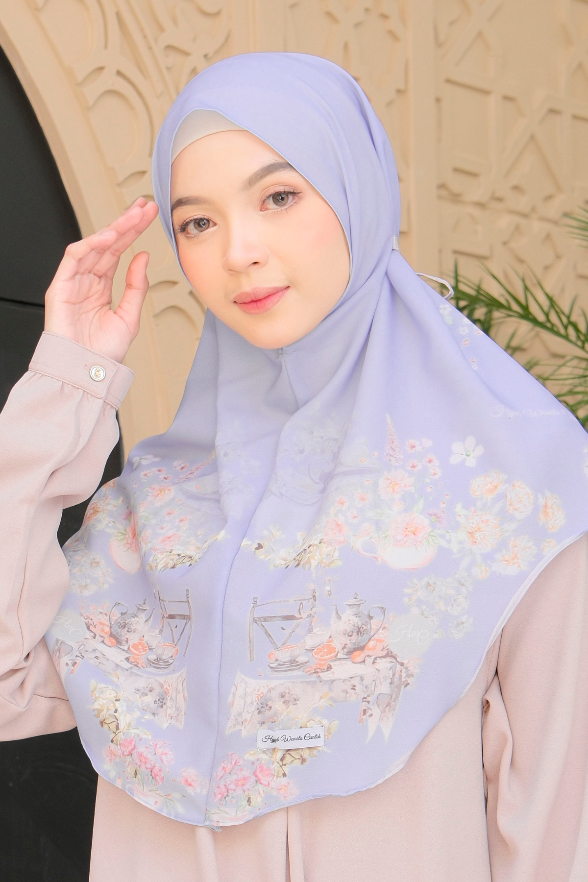 HIRA Instan Baiti - Bergo Camellia Hijab Hamidah | Jilbab Premium Printing Diamond
