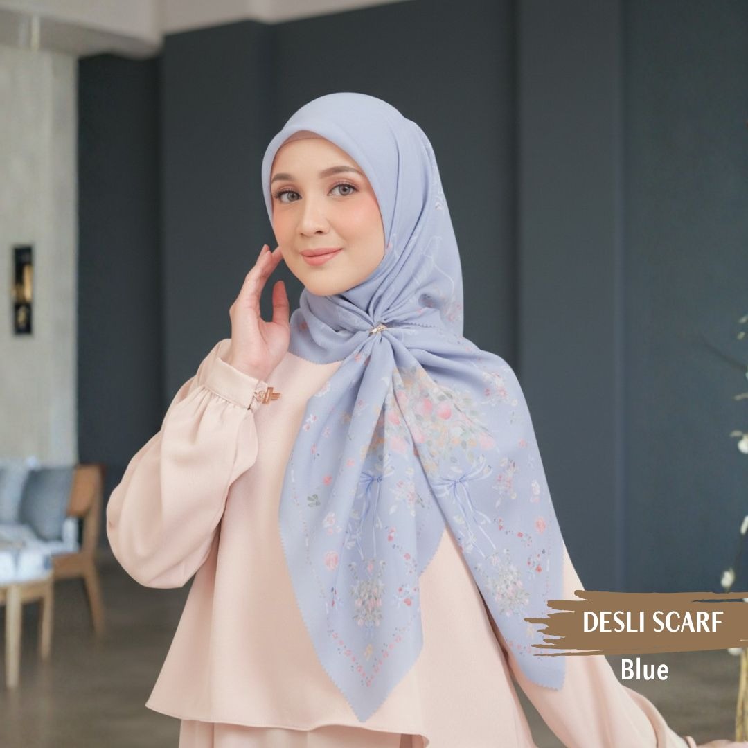 [Buy3 Get1 Free] HIRA -   Desly Scarf  Series Hijab Voal Pollycotton Motif Premium Lasercut
