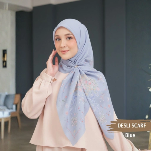 Image of HIRA -   Desly Scarf  Series Hijab Segiempat Voal Pollycotton Motif Printing Premium Lasercut