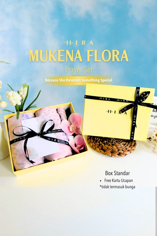 Image of HIRA | Mukena Flora Prayer Set Printing Bahan katun rayon Motif Exclusive Hampers