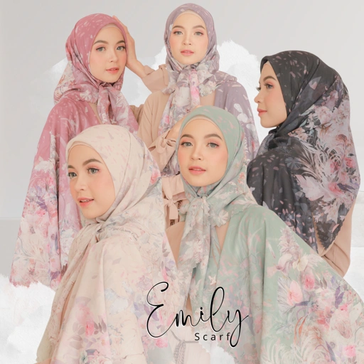 Image of HIRA - Emily Scarf Polycotton Standar & Jumbo | Hijab Segi Empat Motif Vintage