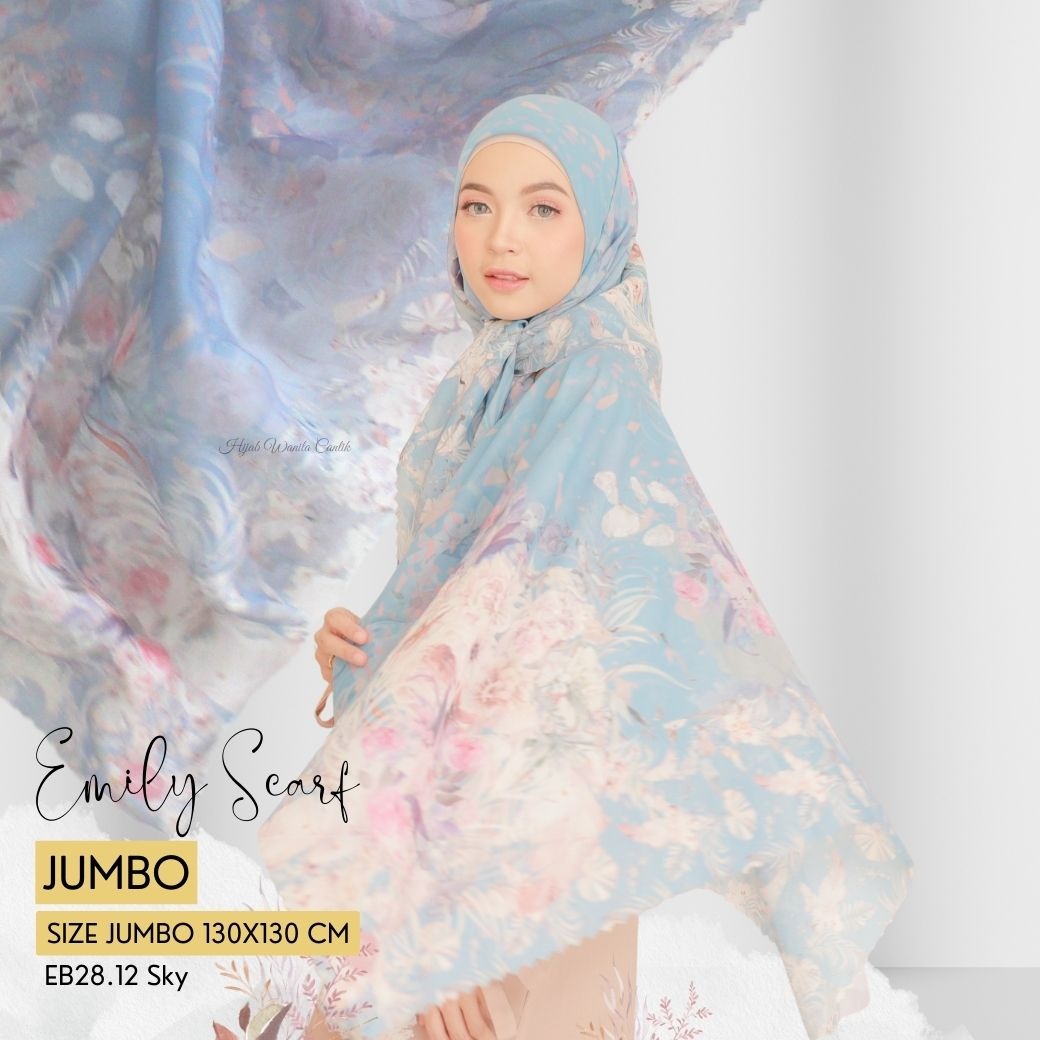 [Buy3 Get1 Free]  HIRA - Emily Scarf Polycotton Standar & Jumbo | Hijab Motif Vintage