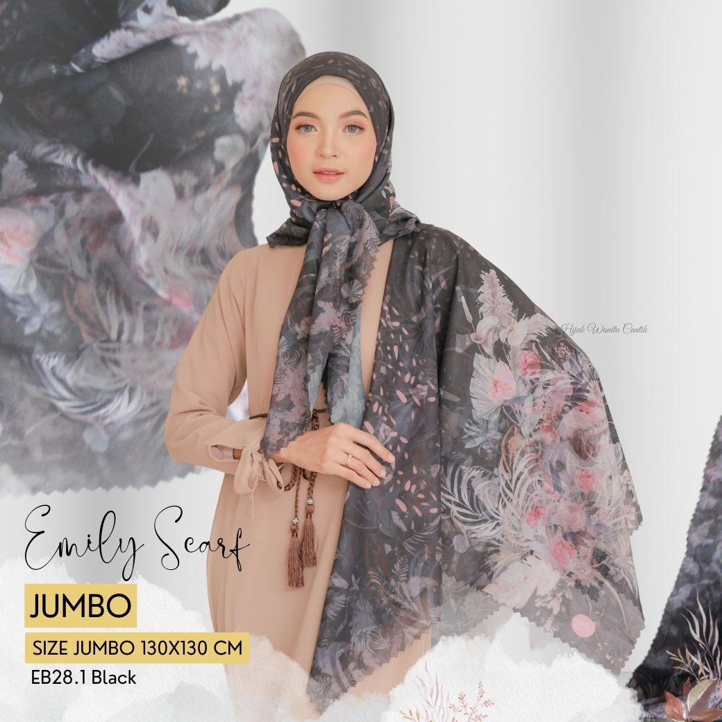 [Buy3 Get1 Free]  HIRA - Emily Scarf Polycotton Standar & Jumbo | Hijab Motif Vintage