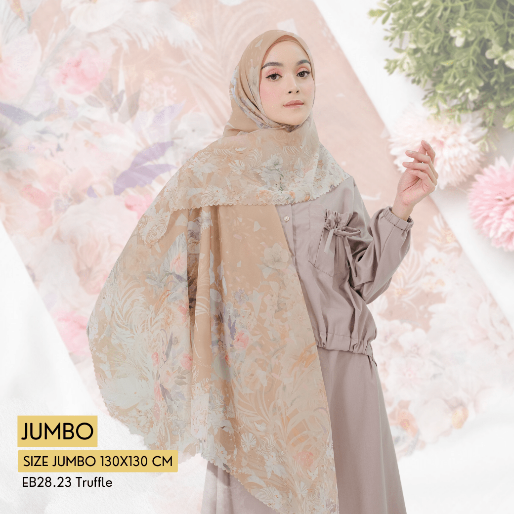 [Buy3 Get1 Free]  HIRA - Emily Scarf Polycotton Standar & Jumbo | Hijab Motif Vintage