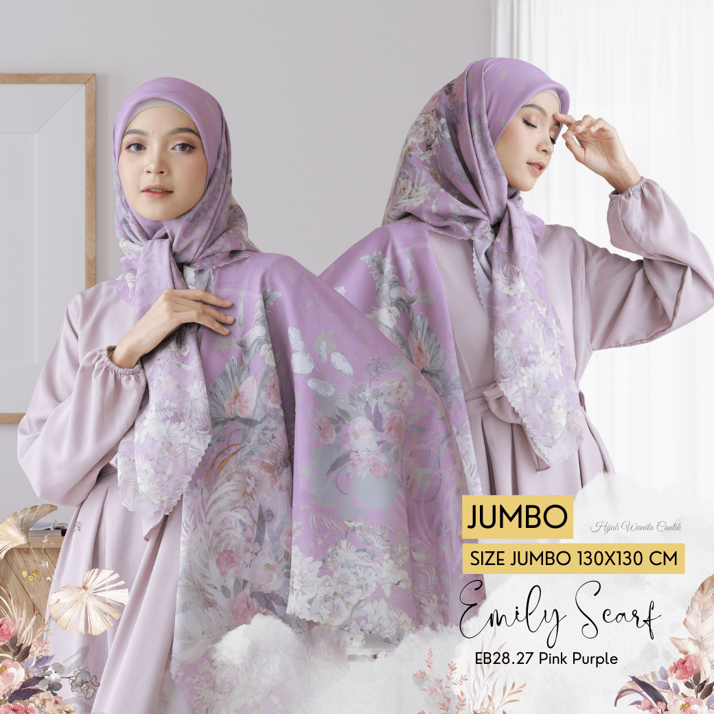 [Buy3 Get1 Free]  HIRA - Emily Scarf Polycotton Standar & Jumbo | Hijab Motif Vintage