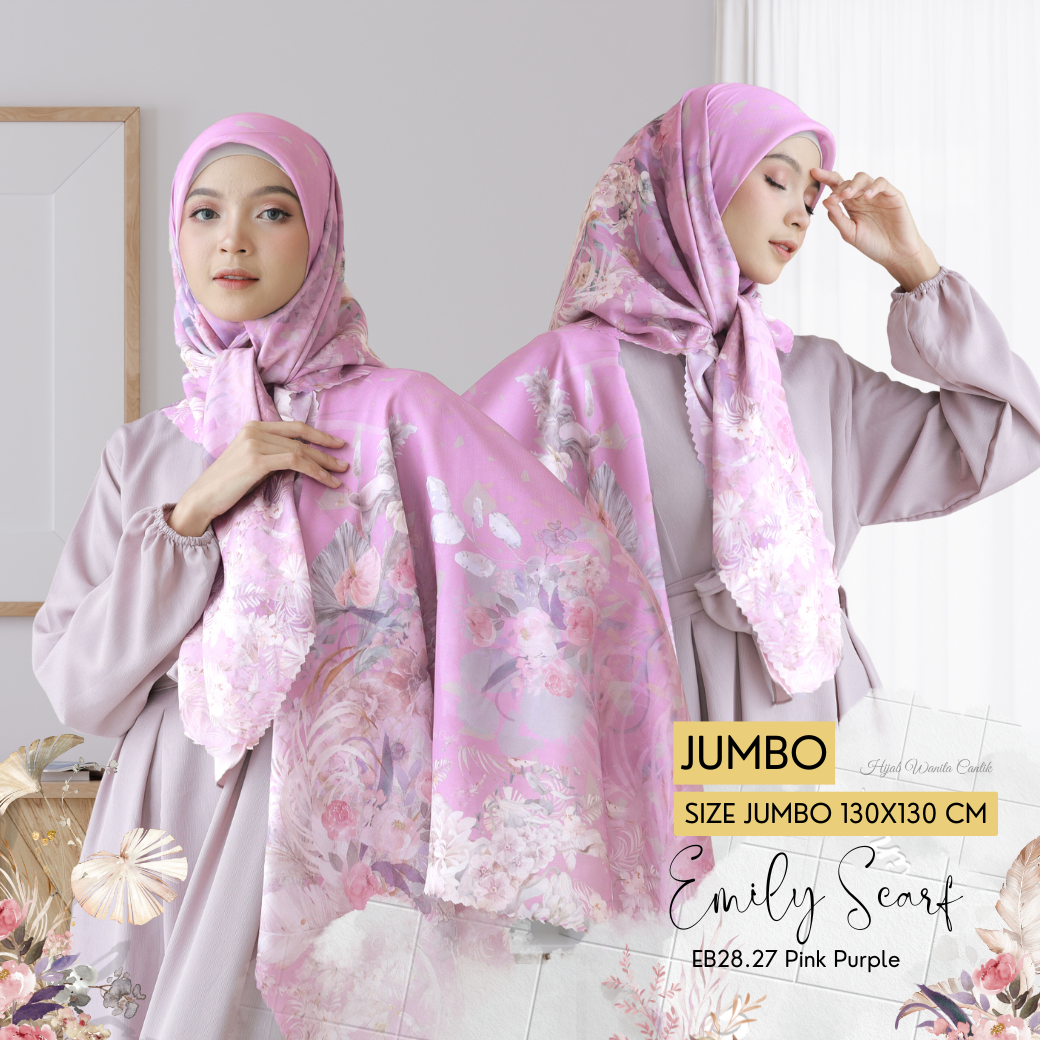 [Buy3 Get1 Free]  HIRA - Emily Scarf Polycotton Standar & Jumbo | Hijab Motif Vintage
