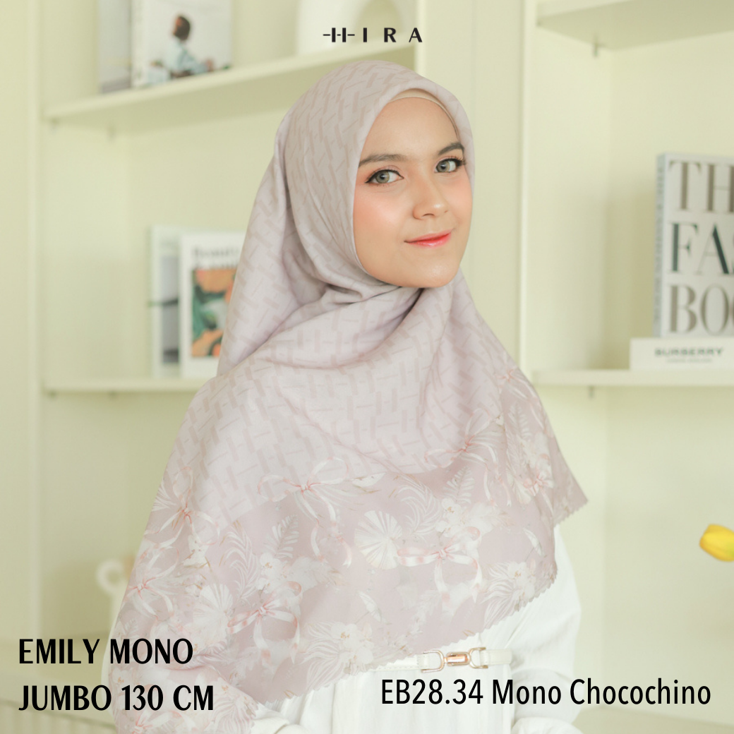 [Buy3 Get1 Free] HIRA - Emily Scarf Mono Coquette Polycotton Standar & Jumbo | Hijab Motif Vintage