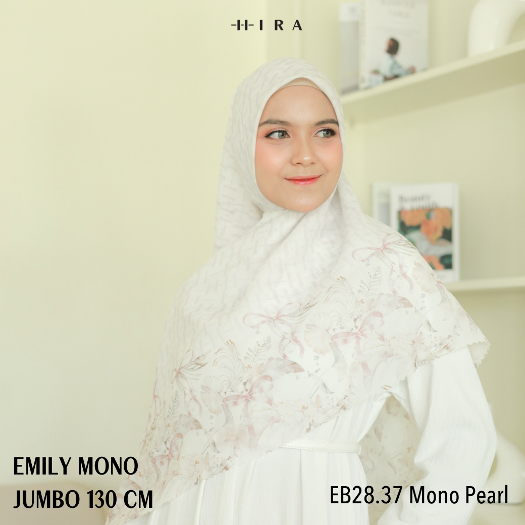 [Buy3 Get1 Free] HIRA - Emily Scarf Mono Coquette Polycotton Standar & Jumbo | Hijab Motif Vintage