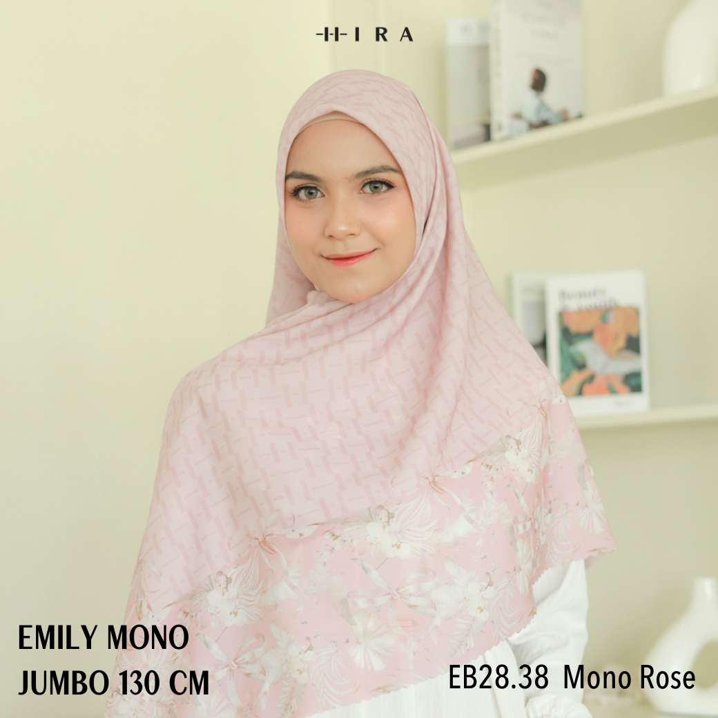 [Buy3 Get1 Free] HIRA - Emily Scarf Mono Coquette Polycotton Standar & Jumbo | Hijab Motif Vintage