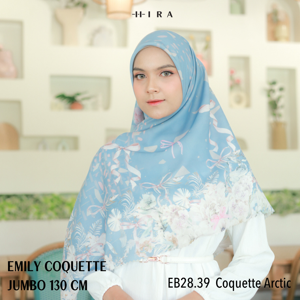 [Buy3 Get1 Free] HIRA - Emily Scarf Mono Coquette Polycotton Standar & Jumbo | Hijab Motif Vintage