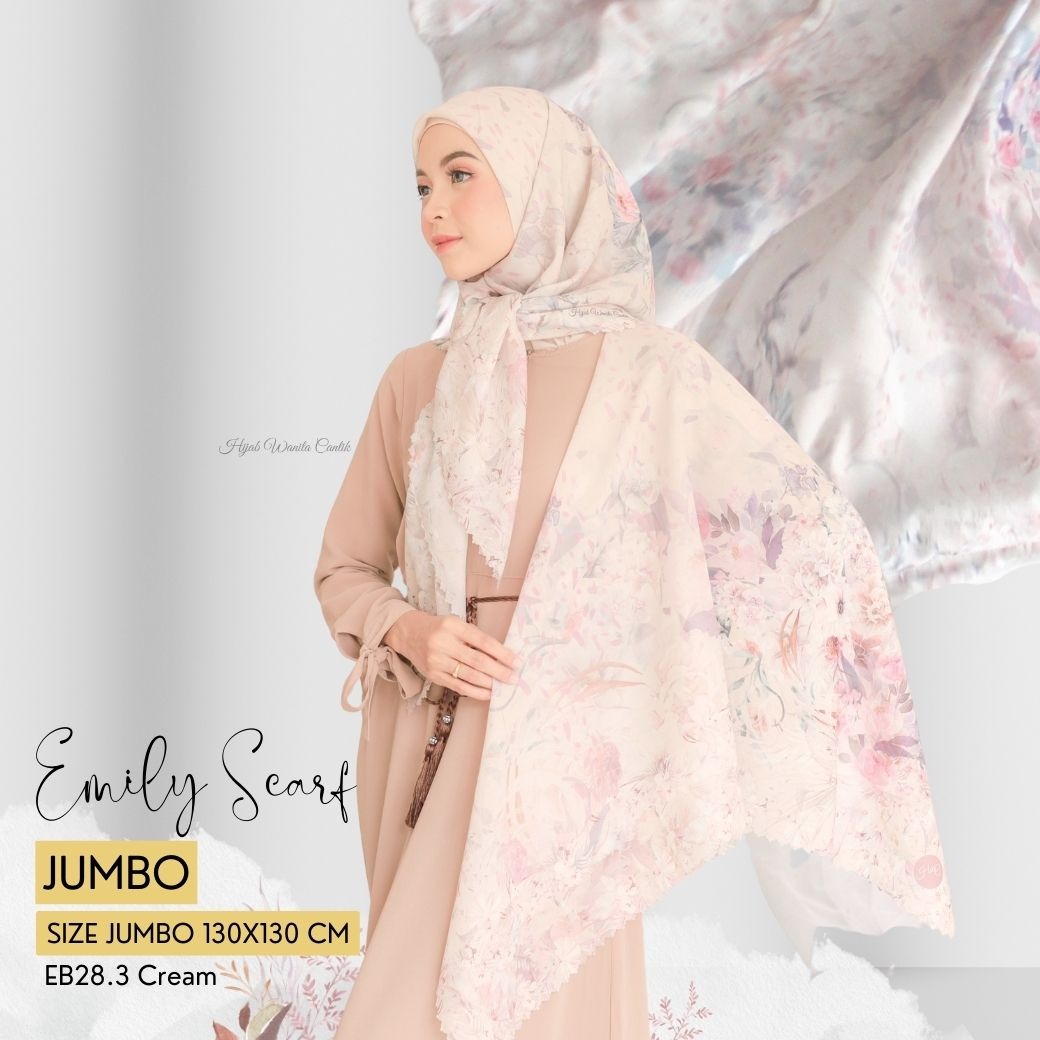 [Buy3 Get1 Free]  HIRA - Emily Scarf Polycotton Standar & Jumbo | Hijab Motif Vintage