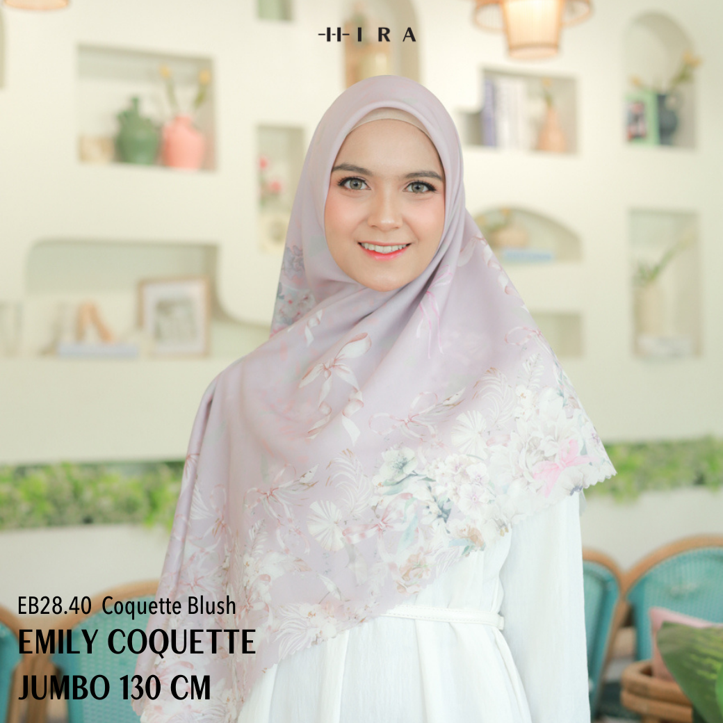 [Buy3 Get1 Free] HIRA - Emily Scarf Mono Coquette Polycotton Standar & Jumbo | Hijab Motif Vintage