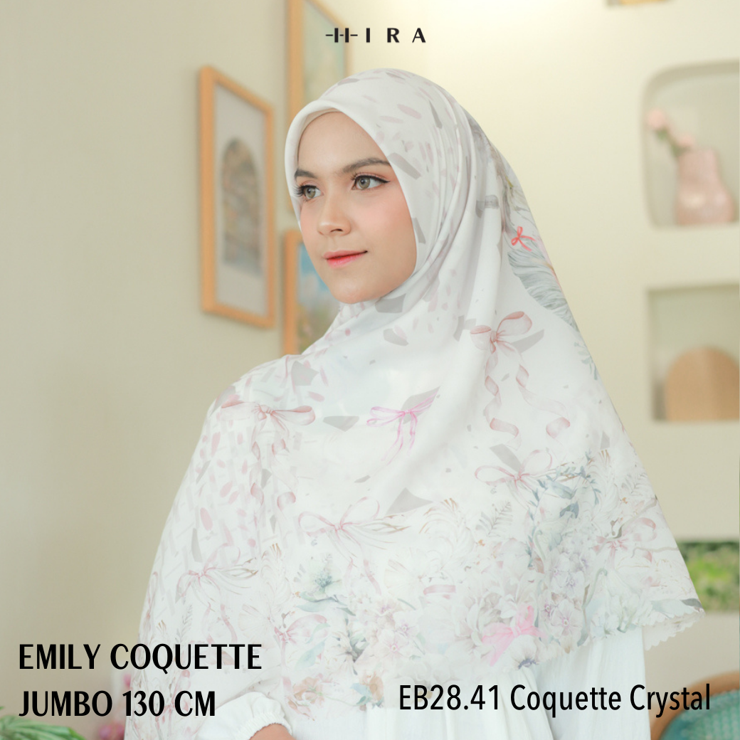 [Buy3 Get1 Free] HIRA - Emily Scarf Mono Coquette Polycotton Standar & Jumbo | Hijab Motif Vintage