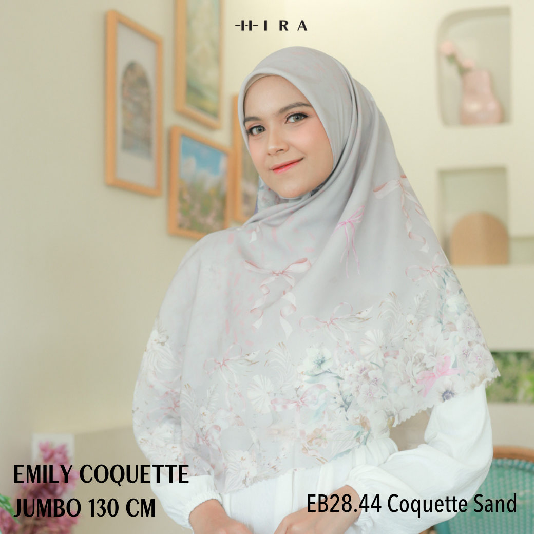[Buy3 Get1 Free] HIRA - Emily Scarf Mono Coquette Polycotton Standar & Jumbo | Hijab Motif Vintage
