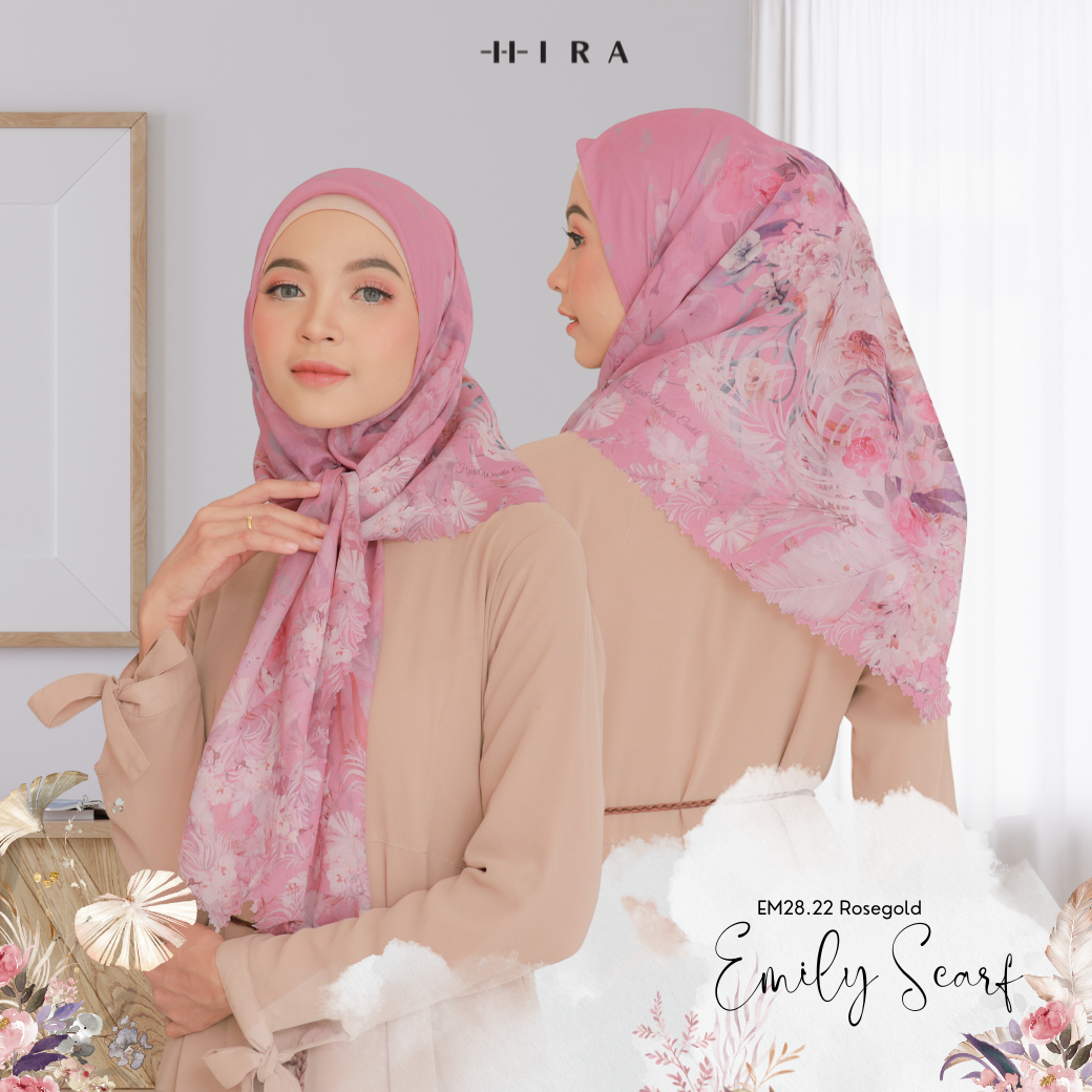 [Buy3 Get1 Free]  HIRA - Emily Scarf Polycotton Standar & Jumbo | Hijab Motif Vintage