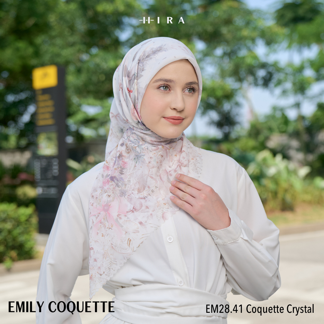 [Buy3 Get1 Free] HIRA - Emily Scarf Mono Coquette Polycotton Standar & Jumbo | Hijab Motif Vintage
