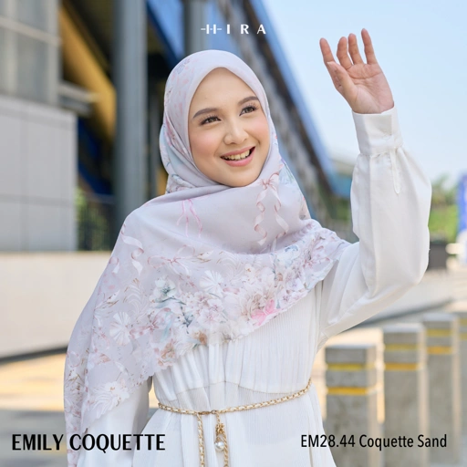 Image of HIRA - Emily Scarf Mono Coquette Polycotton Standar & Jumbo | Hijab Segi Empat Motif Vintage
