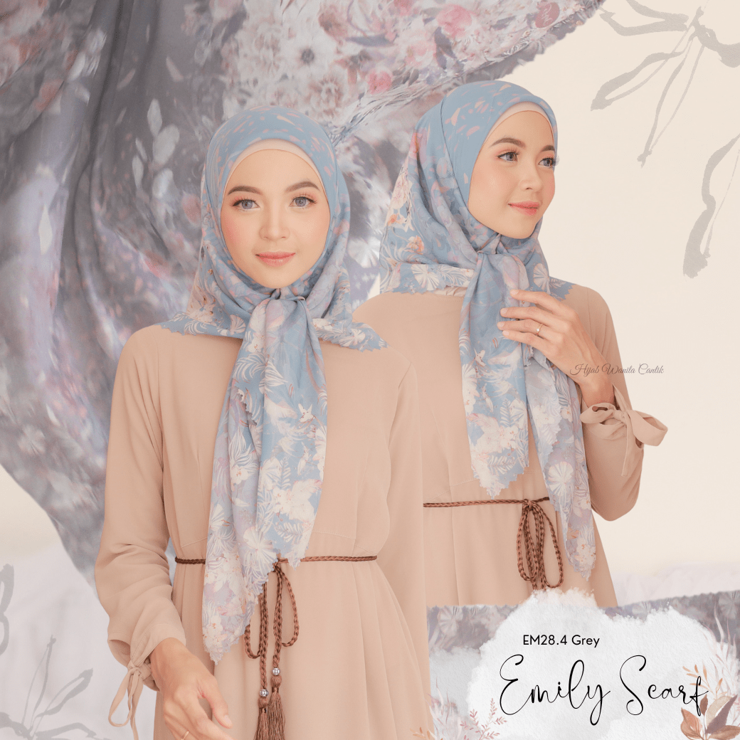 [Buy3 Get1 Free]  HIRA - Emily Scarf Polycotton Standar & Jumbo | Hijab Motif Vintage