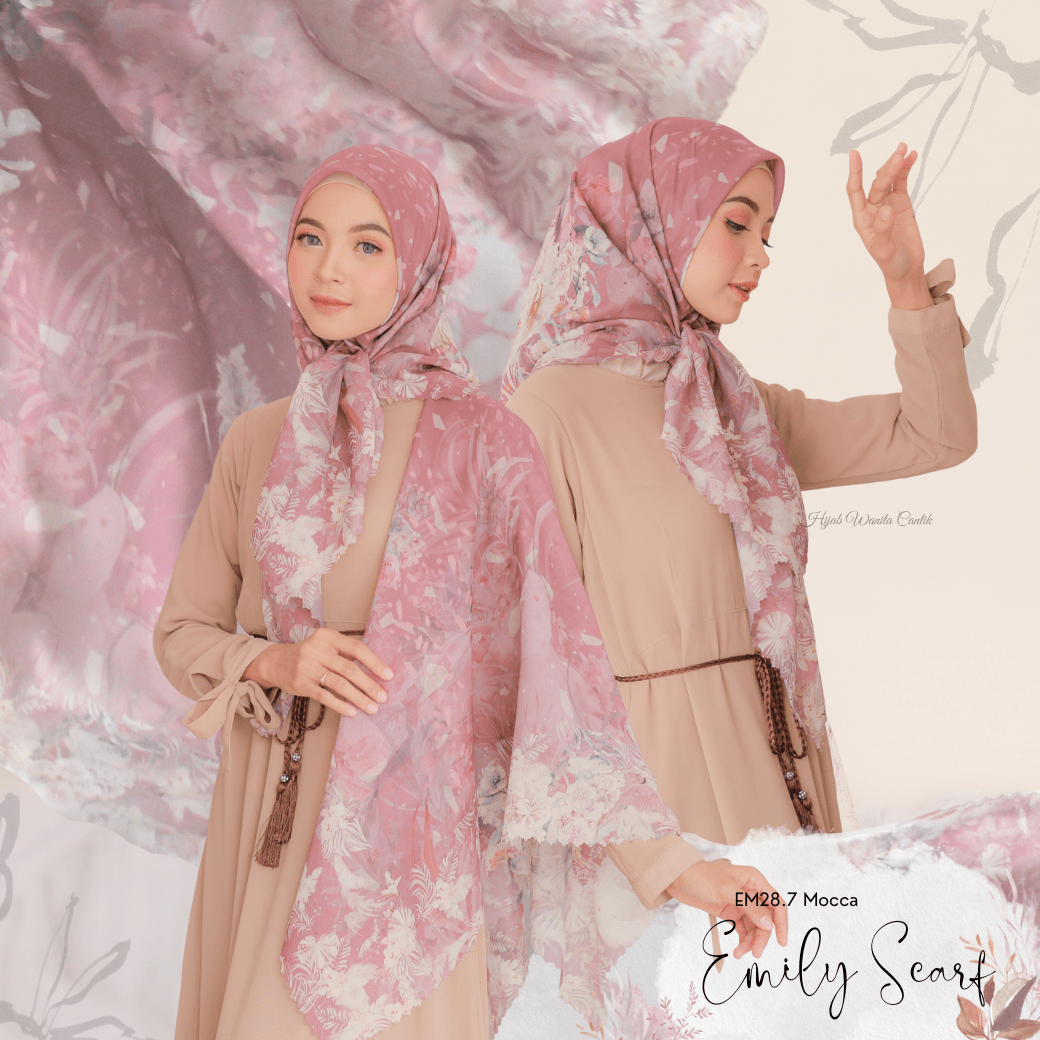 [Buy3 Get1 Free]  HIRA - Emily Scarf Polycotton Standar & Jumbo | Hijab Motif Vintage