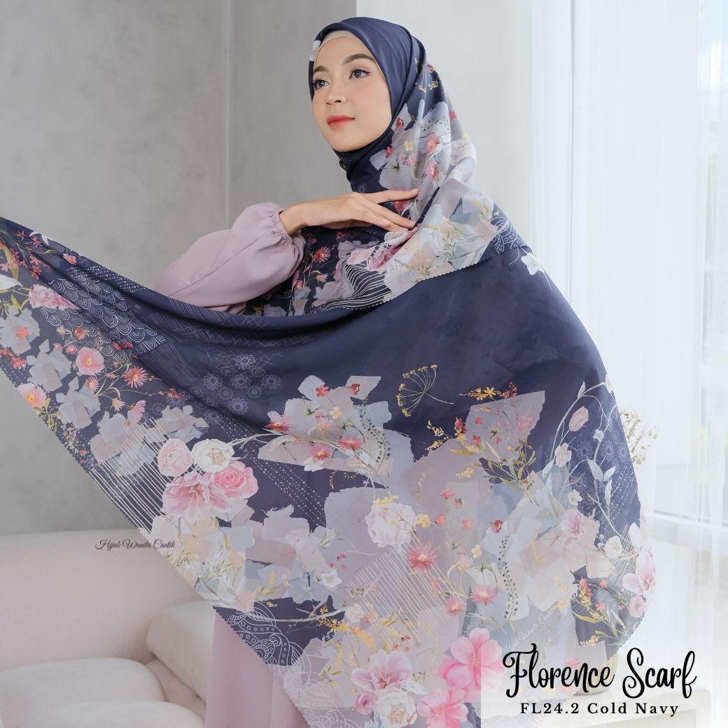 HIRA - Segiempat Florence Scarf Series | Hijab Voal Motif Premium & Jumbo Polycotton