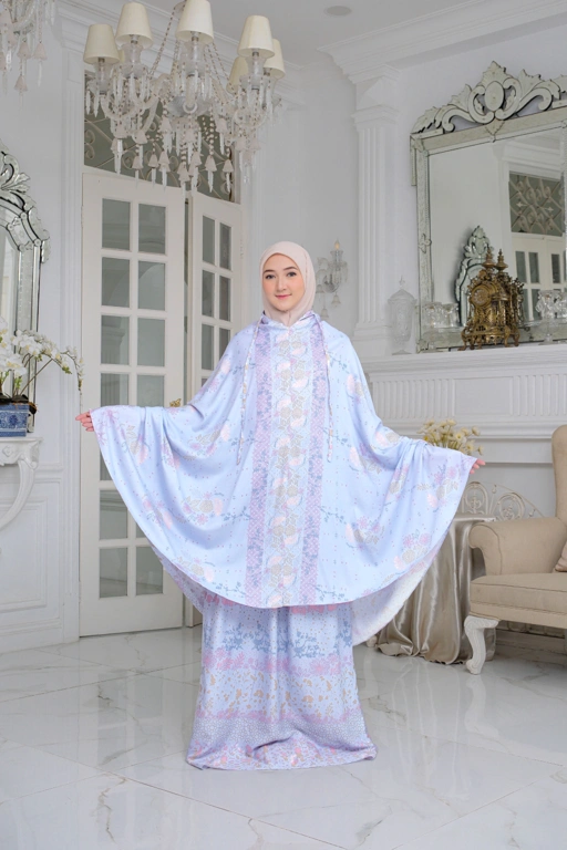 Mukena Flora - Mukena Katun | Cotton Daily Prayer Set | Chalk - FM03.2
