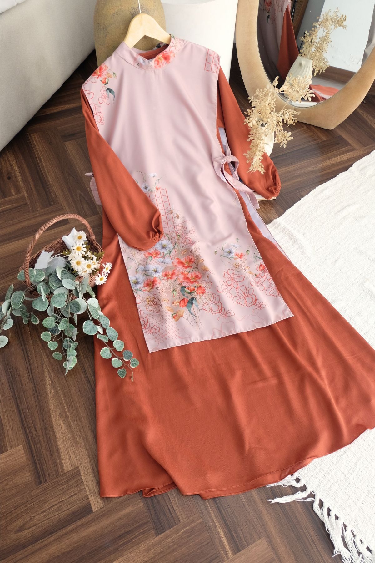 Gea Dress & Vest - Brick