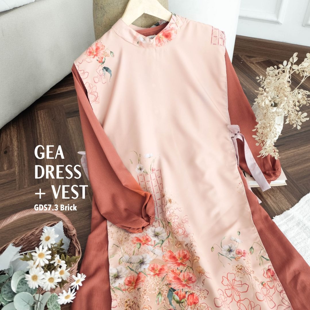 Gea Dress & Vest - Brick
