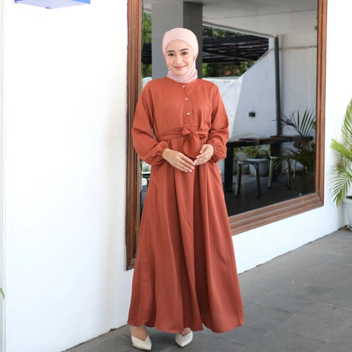 Image of Gea Dress - GE45.4 Brick