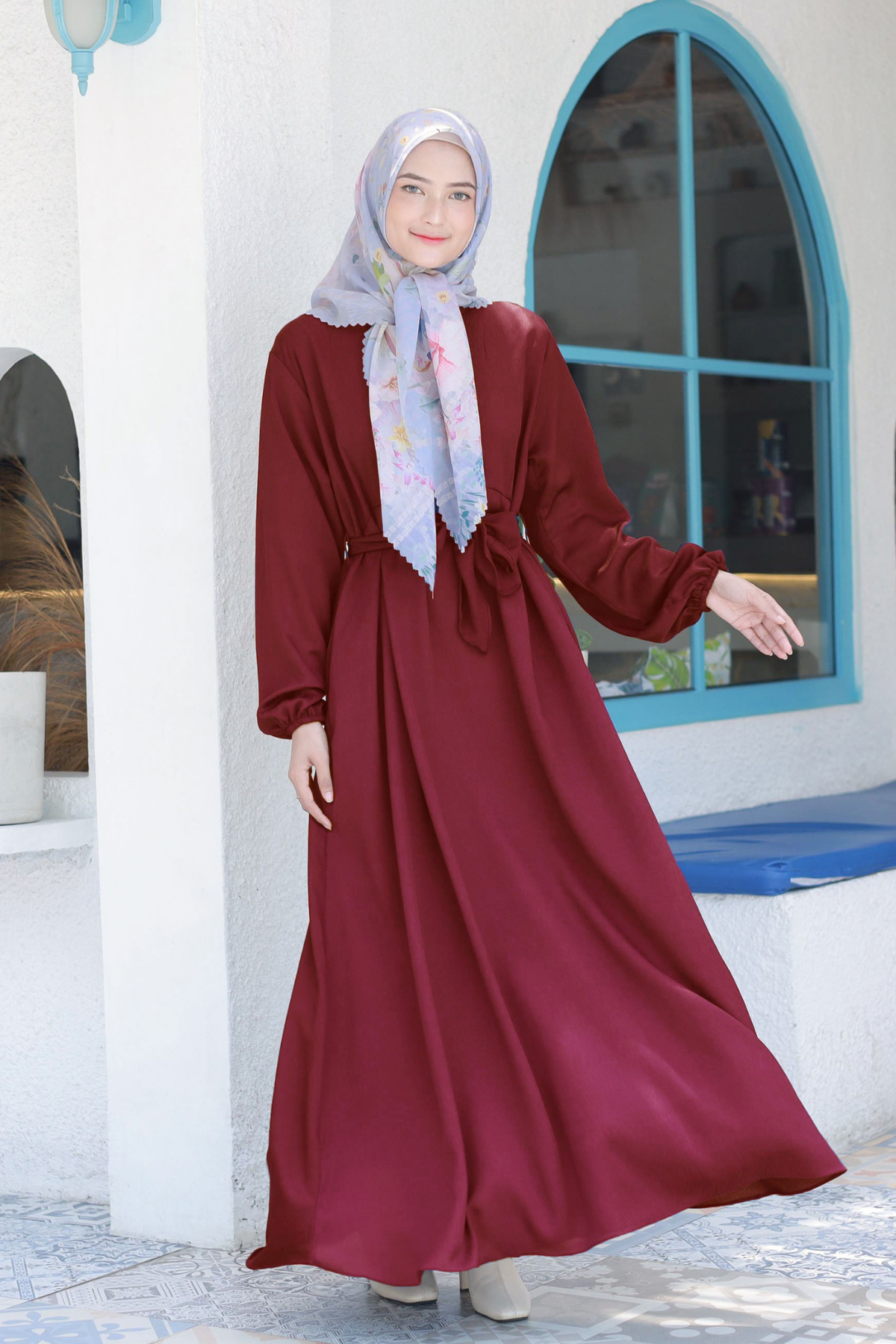 Gea Dress - Maroon
