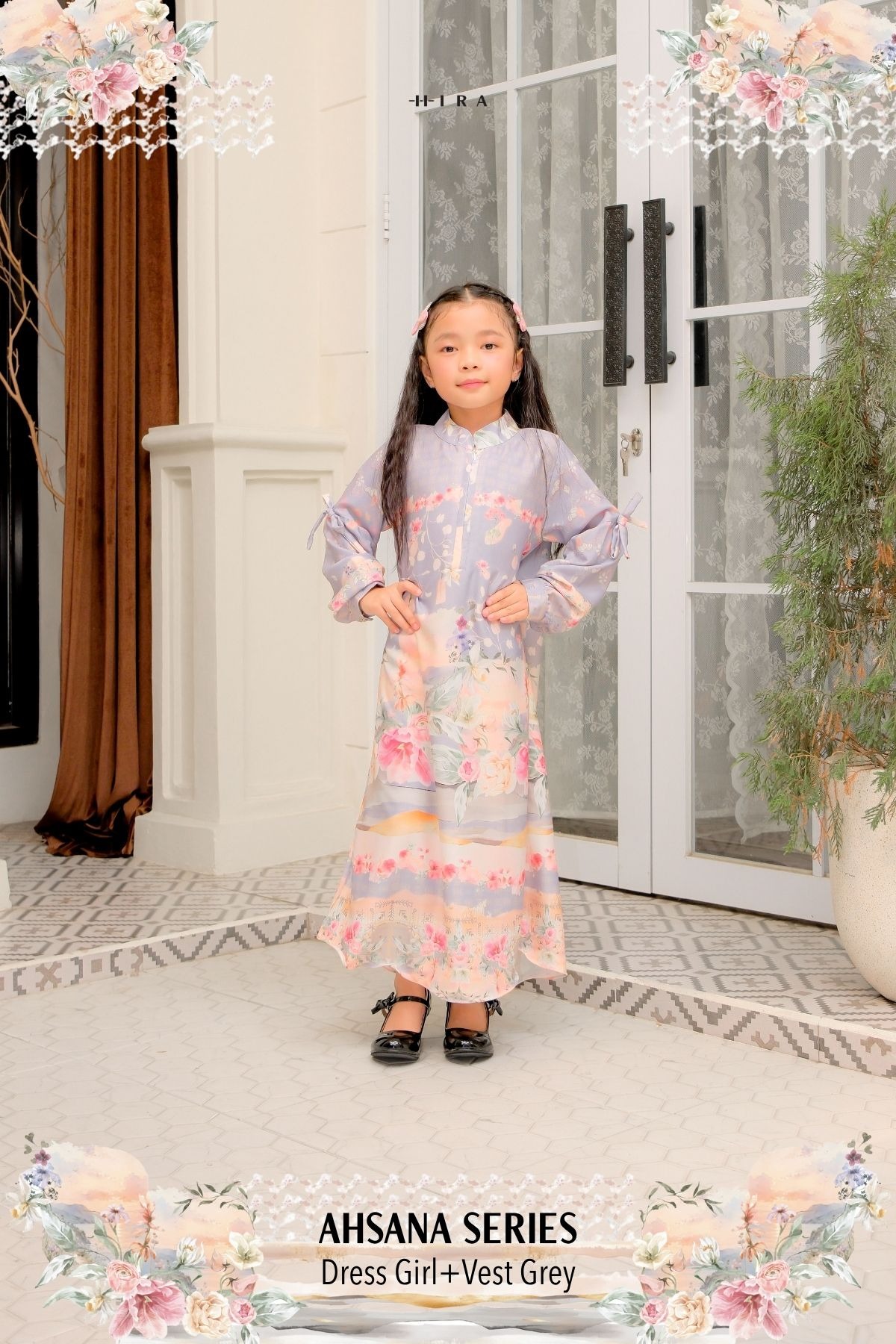 AHSANA Family Set — Grey | HIRA Raya 2027