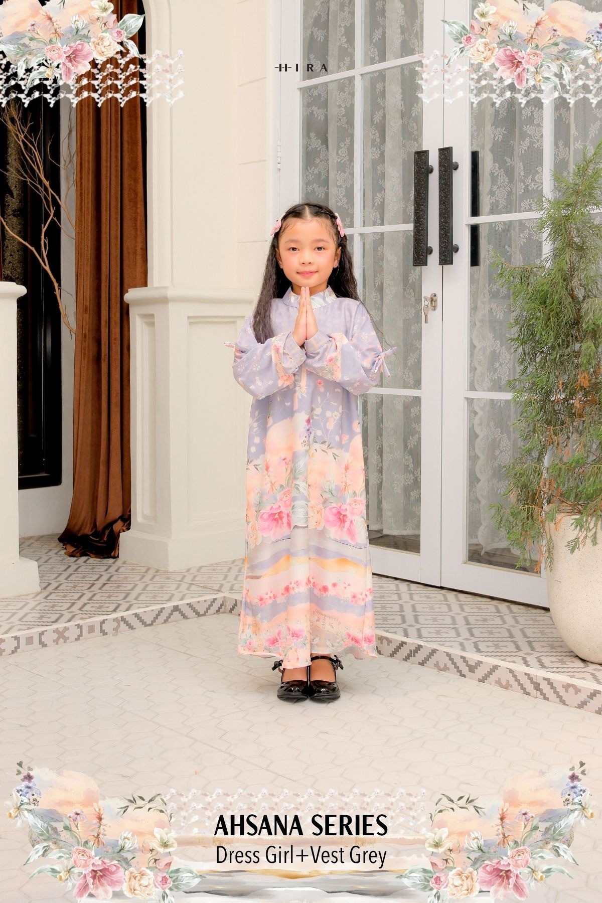 AHSANA Family Set — Grey | HIRA Raya 2027