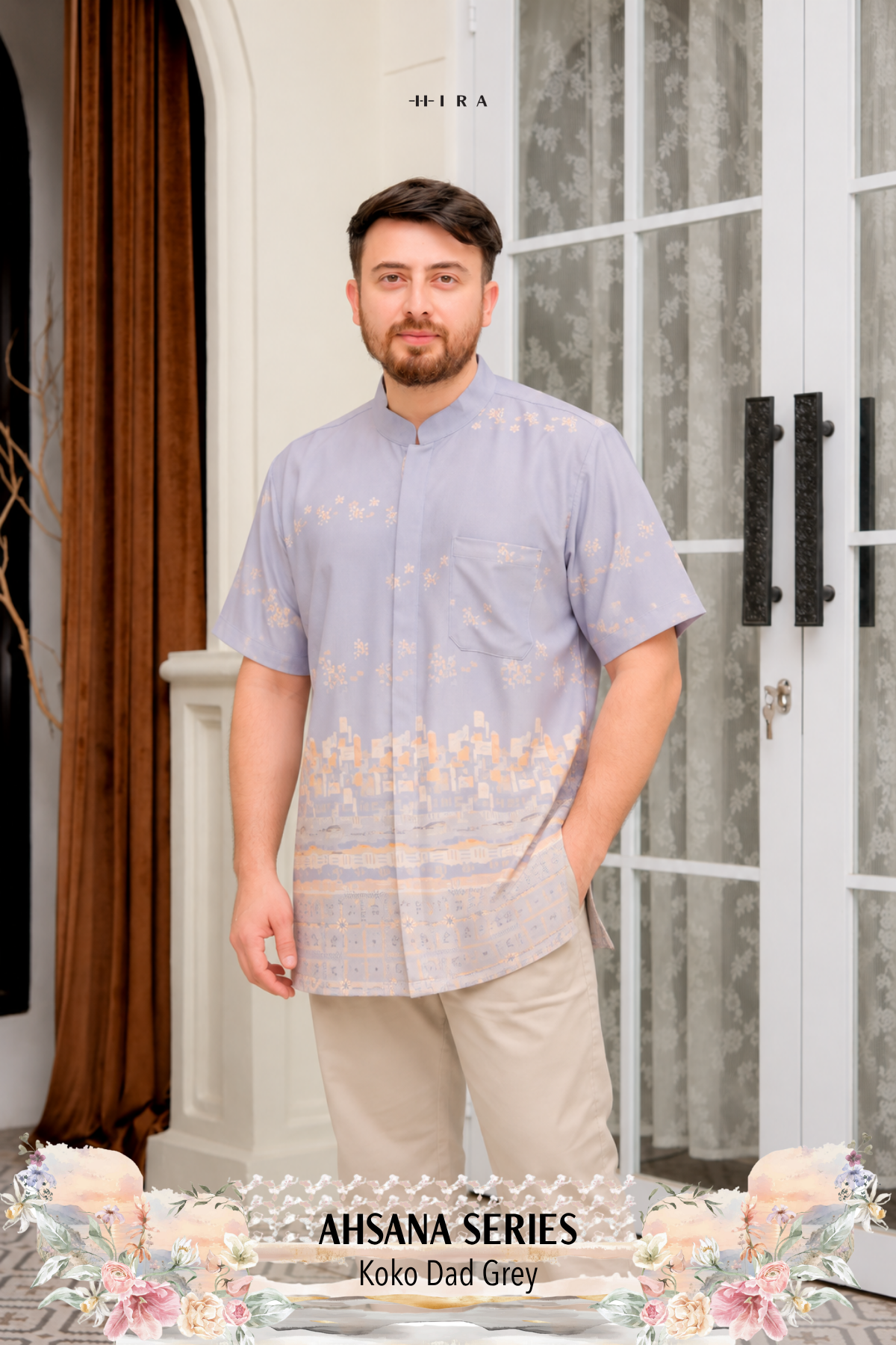 AHSANA Family Set — Grey | HIRA Raya 2027