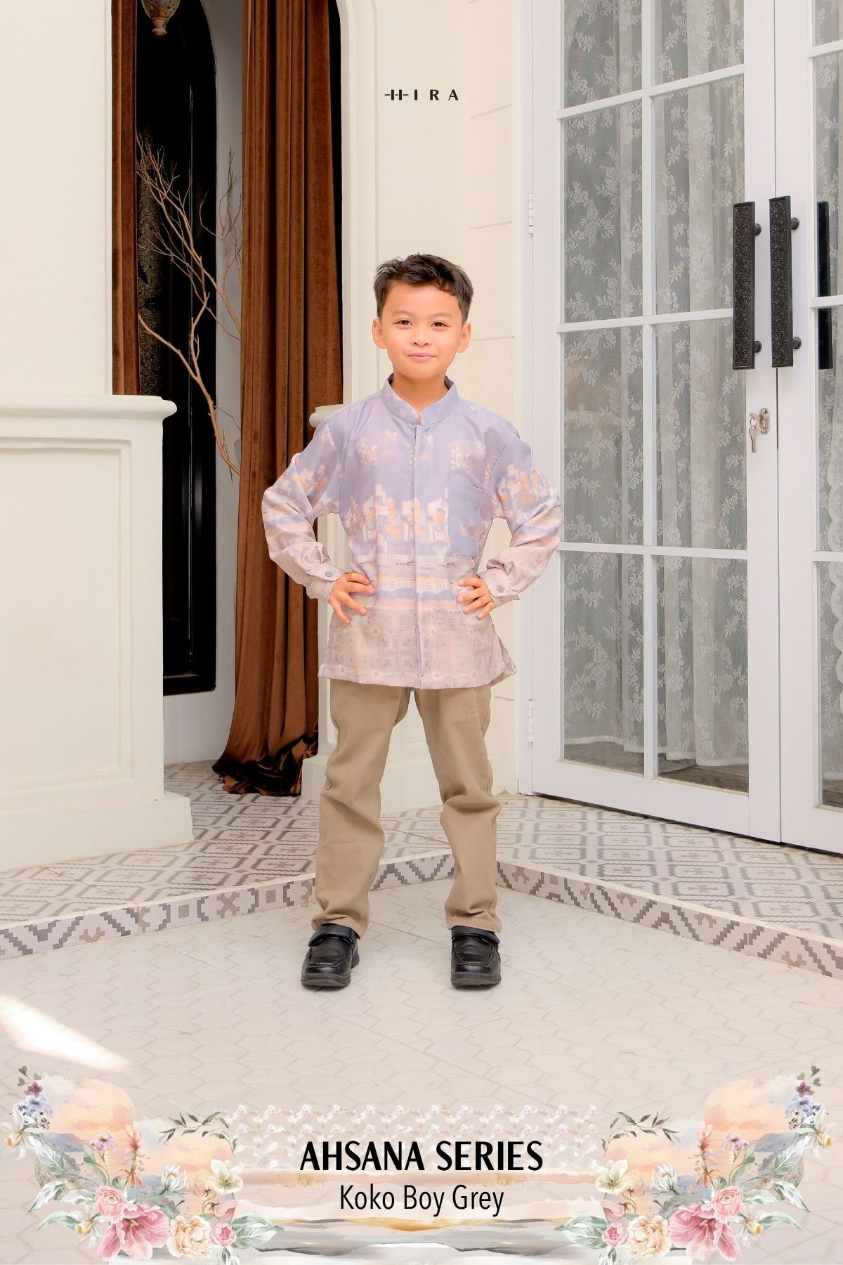 AHSANA Family Set — Grey | HIRA Raya 2027