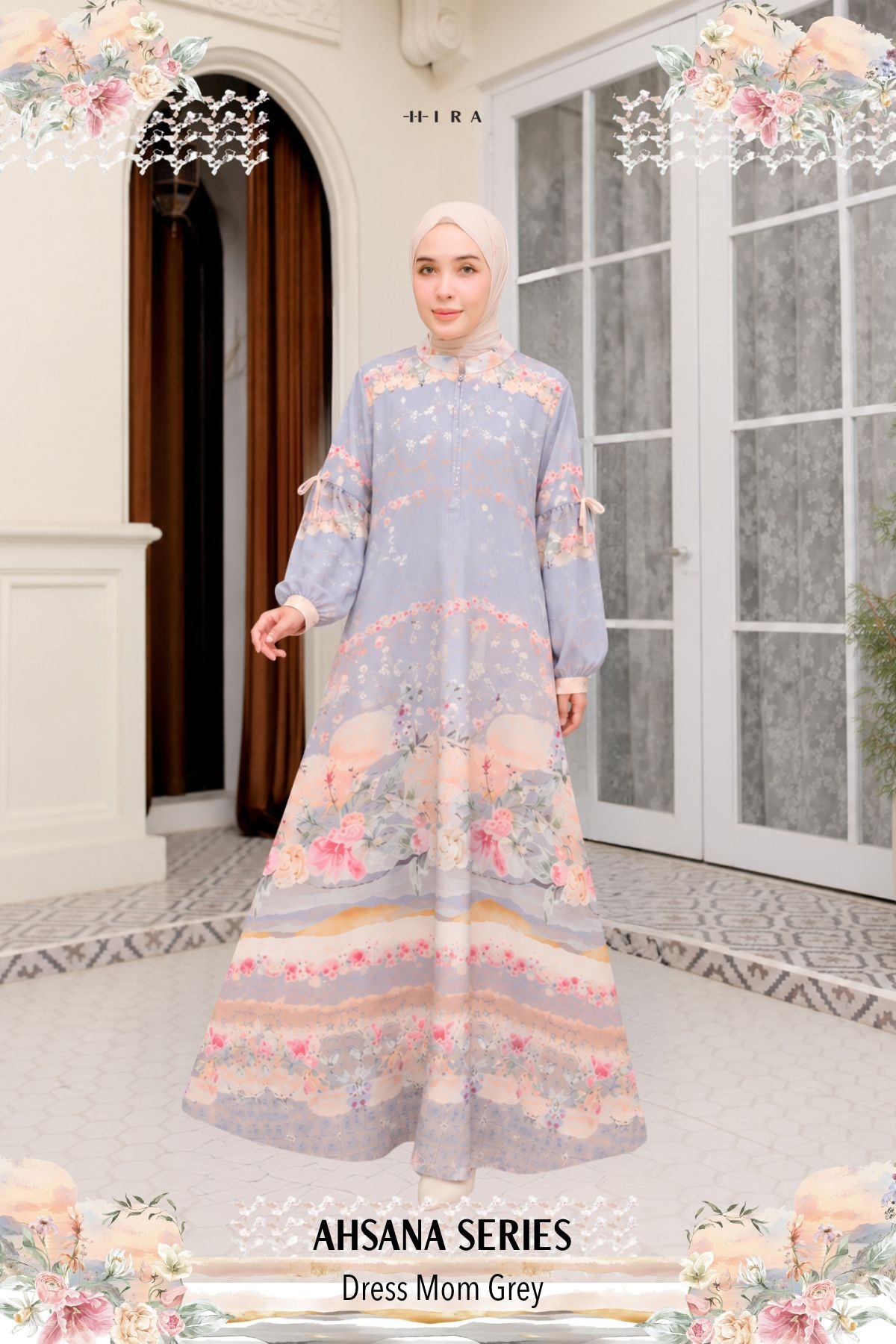 AHSANA Family Set — Grey | HIRA Raya 2027