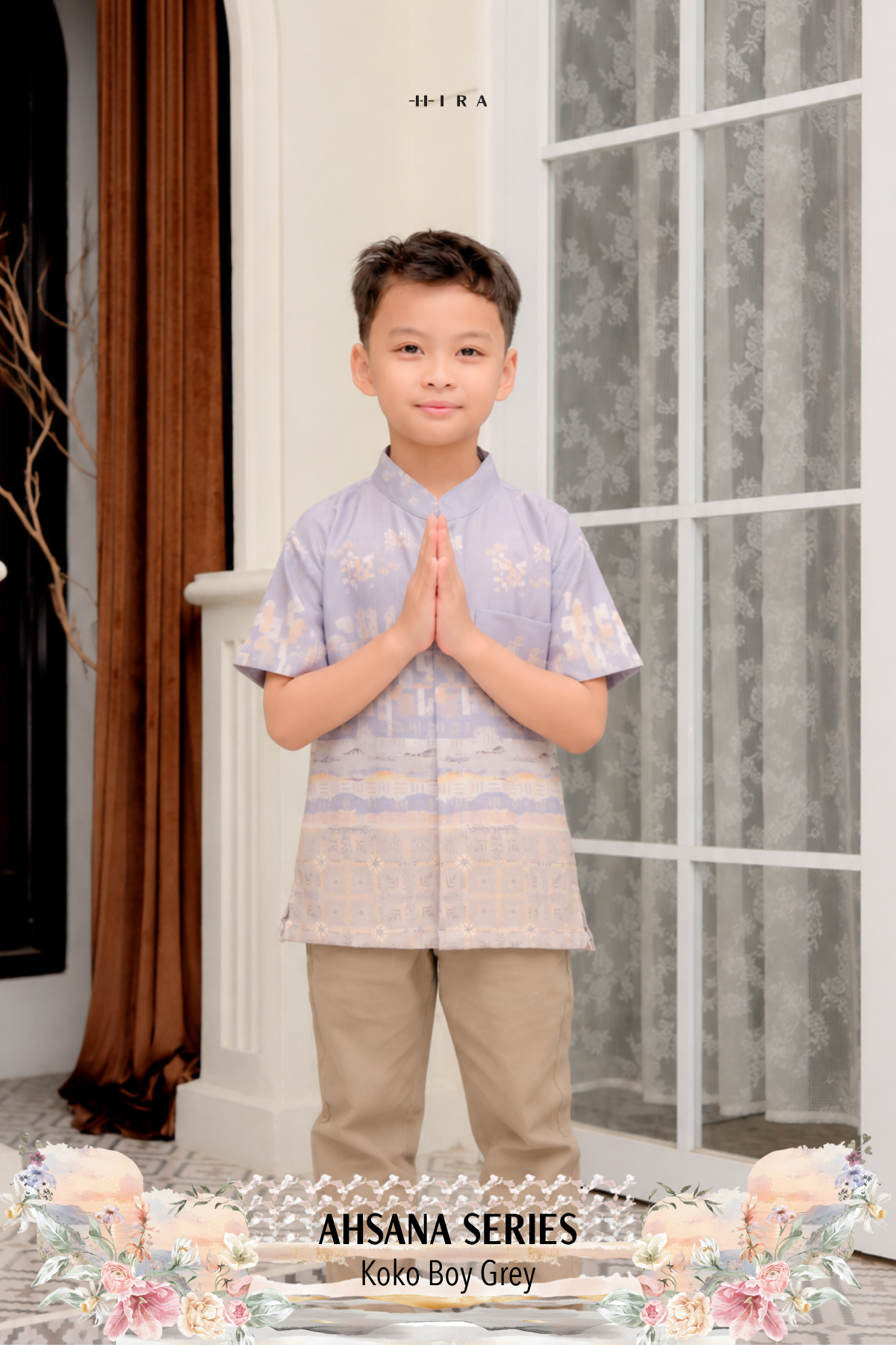 AHSANA Family Set — Grey | HIRA Raya 2027
