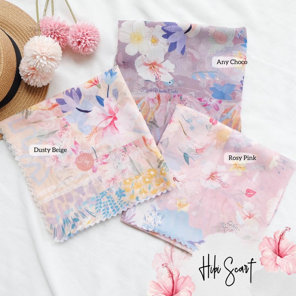 HIRA - Hibi Scarf Polycotton Standar & Jumbo | Hijab Segi Empat Motif