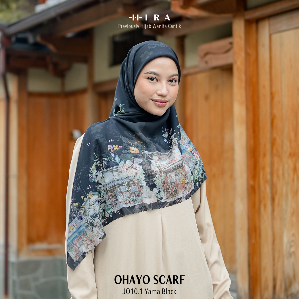 HIRA - Segiempat Ohayo Scarf | Hijab Standar Polycotton - British Voal - Jumbo Polycotton