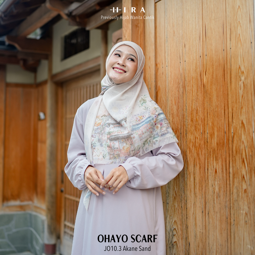 HIRA - Segiempat Ohayo Scarf | Hijab Standar Polycotton - British Voal - Jumbo Polycotton