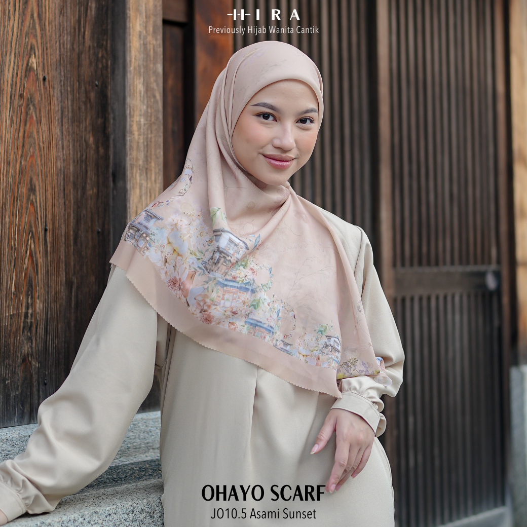 HIRA - Segiempat Ohayo Scarf | Hijab Standar Polycotton - British Voal - Jumbo Polycotton